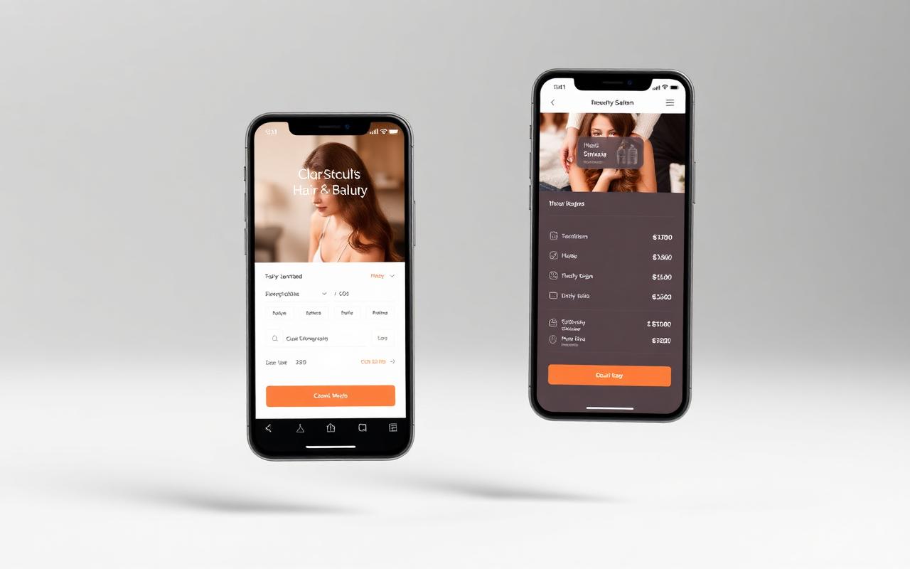 Beauty and wellness website — Booking flow and price list on mobile