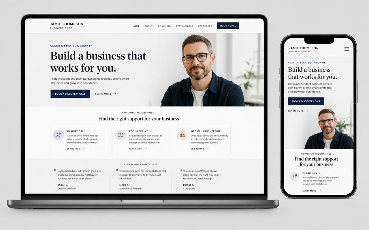Website we built for a coaches and consultants business